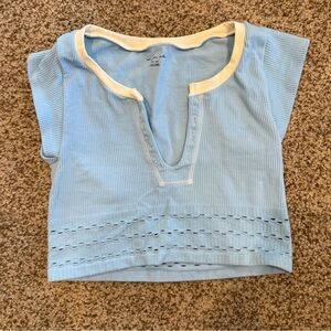 Urban Outfitters Out From Under Blue Crop Top with Cream Accents
